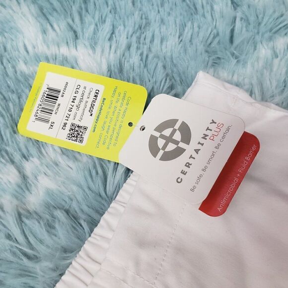 HAPPY CODE White Scrubs Pants Size 5X - Picture 4 of 4